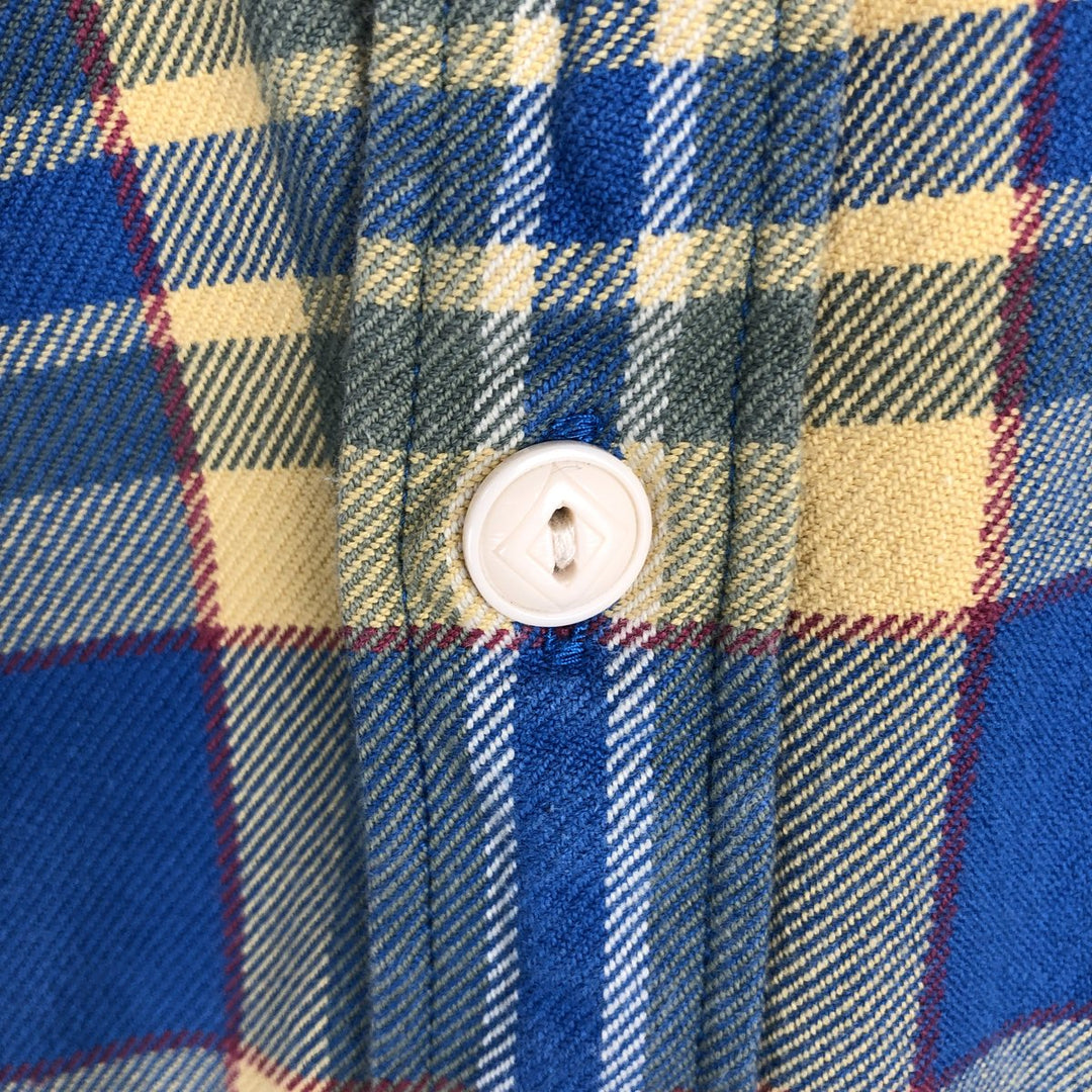 J.Crew Long-Sleeve Flannel Check Shirt, Men's Size XL (approx.) cotton blue type Vintage Second Hand