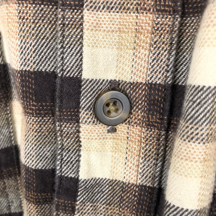 Carhartt Relaxed Fit Ombre Check Long Sleeve Button-Down Flannel Check Shirt, Men's Size M (approx.) cotton Beige type Vintage Second Hand