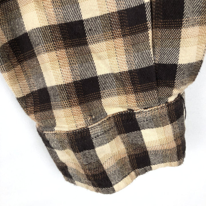 Carhartt Relaxed Fit Ombre Check Long Sleeve Button-Down Flannel Check Shirt, Men's Size M (approx.) cotton Beige type Vintage Second Hand