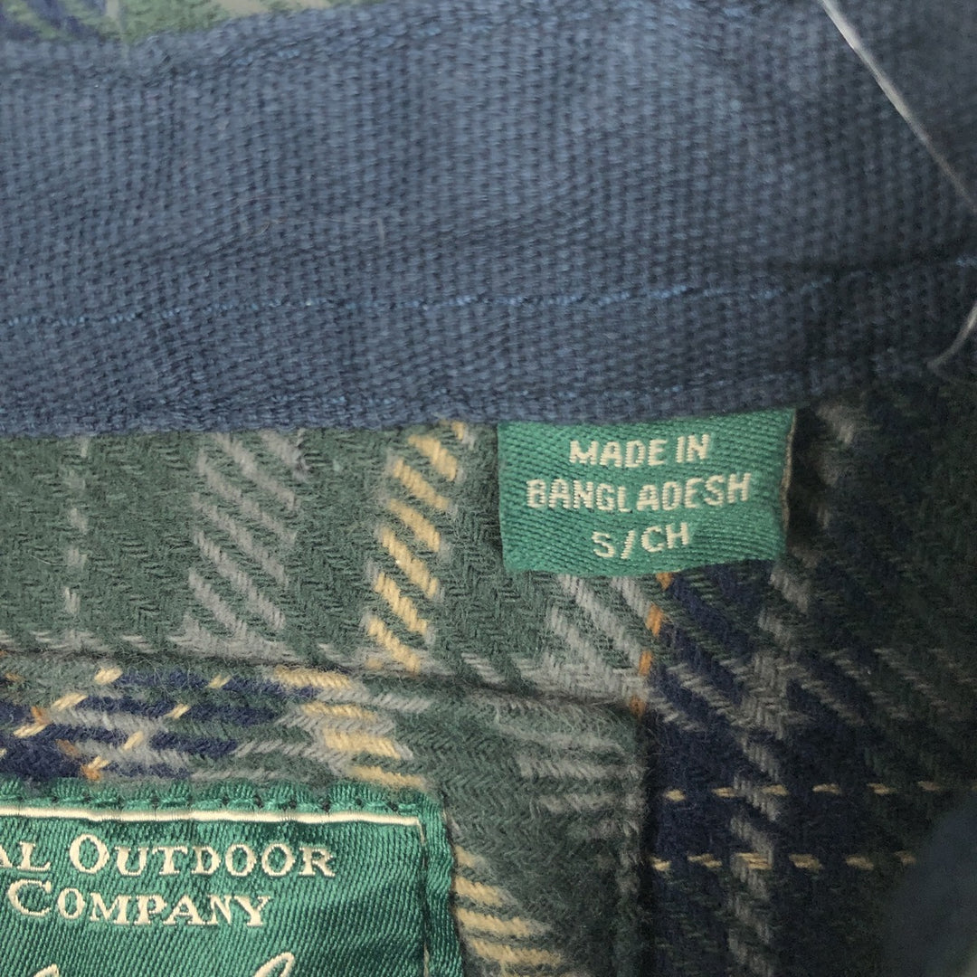 Woolrich Long-Sleeve Heavy Flannel Check Shirt, Men's Size S (approx.) cotton Green type dark green Vintage Second Hand