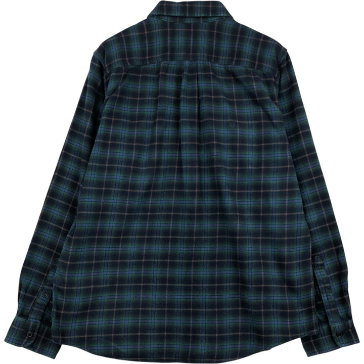 GAP STANDARD FIT Ombre Check Long Sleeve Light Flannel Check Shirt, Men's Size L (approx.) cotton green type Vintage Second Hand