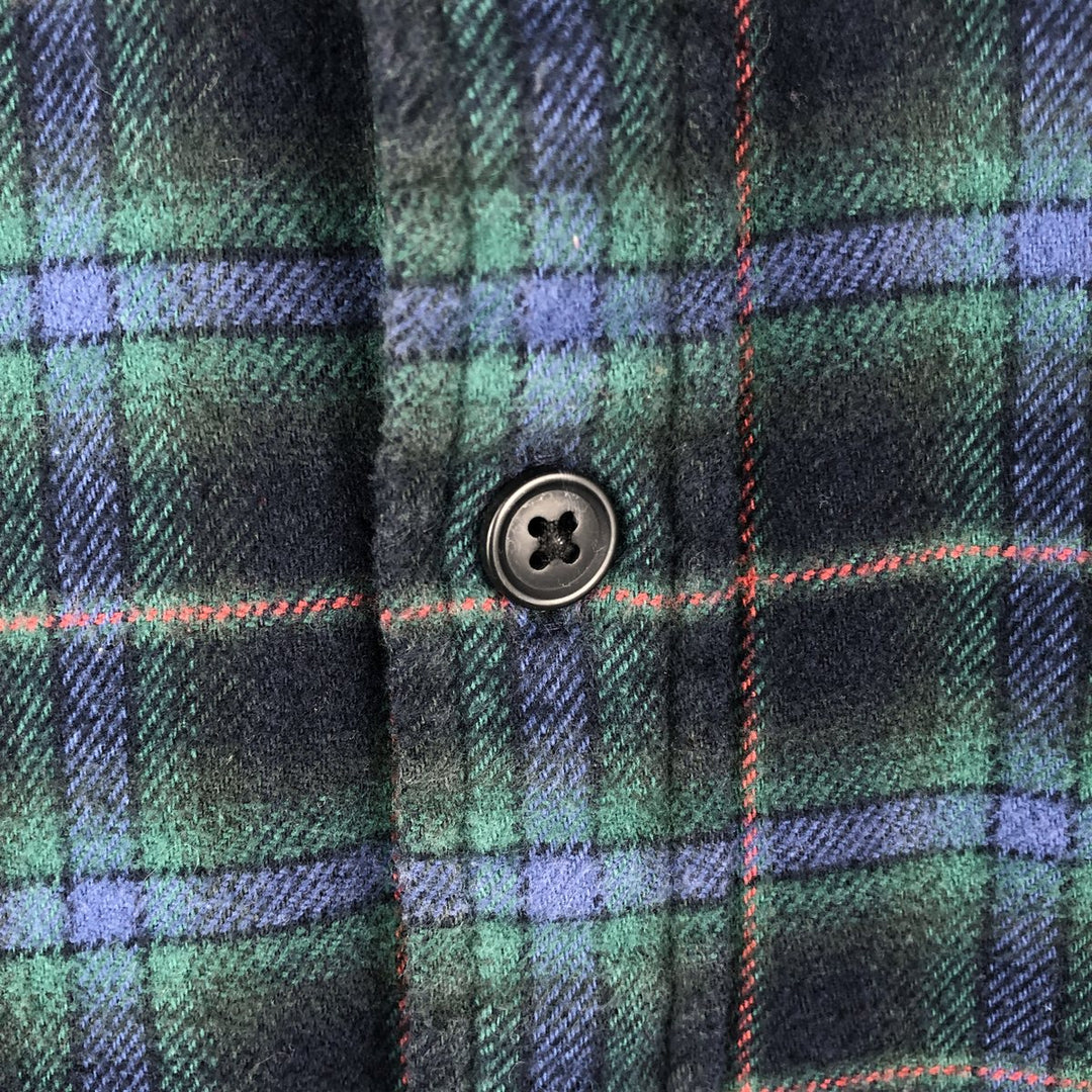 GAP STANDARD FIT Ombre Check Long Sleeve Light Flannel Check Shirt, Men's Size L (approx.) cotton green type Vintage Second Hand