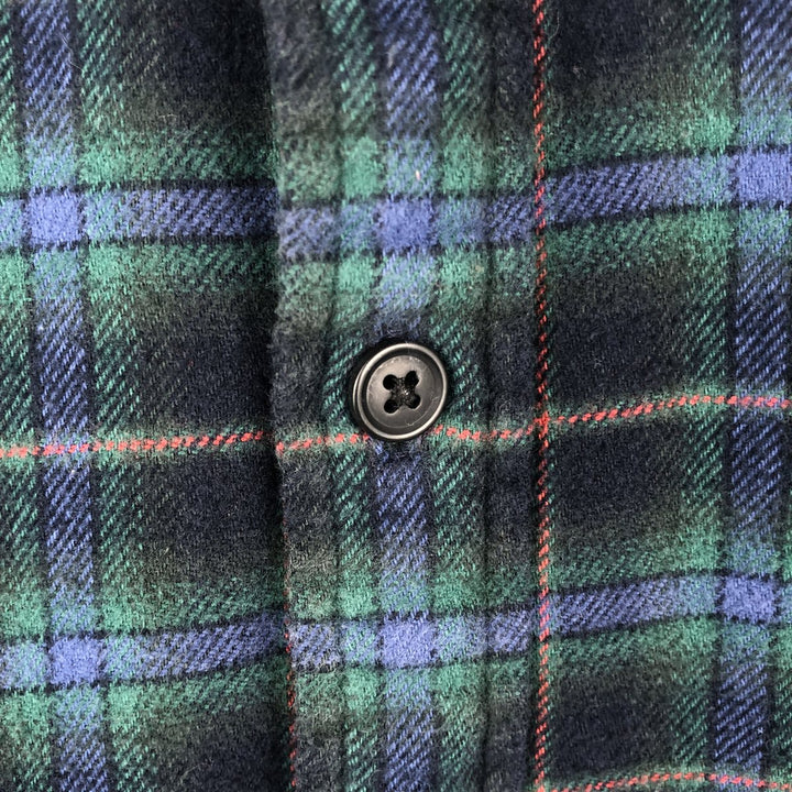 GAP STANDARD FIT Ombre Check Long Sleeve Light Flannel Check Shirt, Men's Size L (approx.) cotton green type Vintage Second Hand