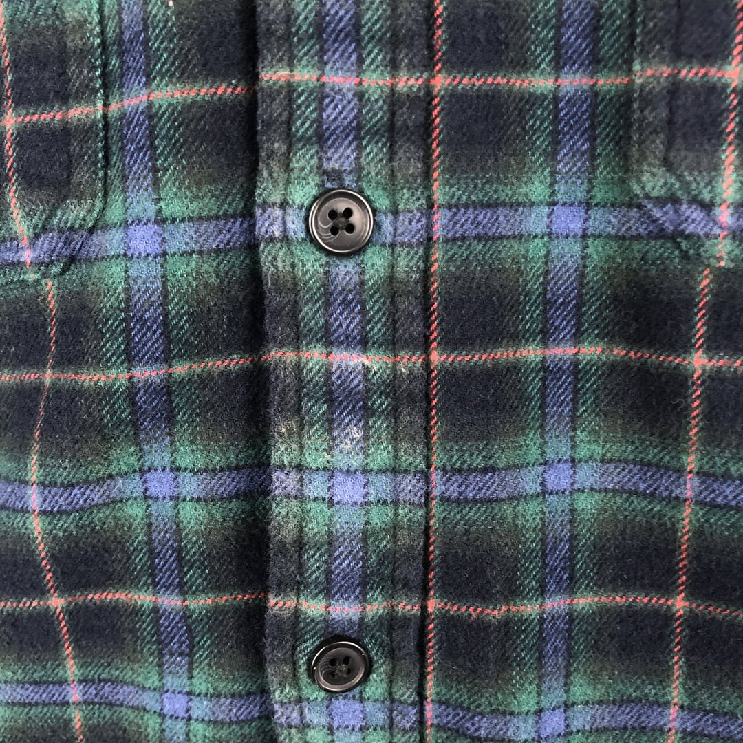 GAP STANDARD FIT Ombre Check Long Sleeve Light Flannel Check Shirt, Men's Size L (approx.) cotton green type Vintage Second Hand