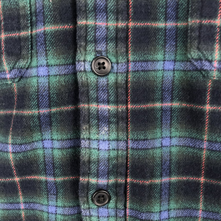 GAP STANDARD FIT Ombre Check Long Sleeve Light Flannel Check Shirt, Men's Size L (approx.) cotton green type Vintage Second Hand