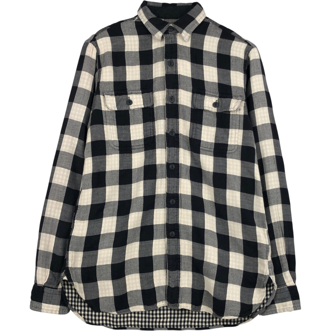Ralph Lauren POLO RALPH LAUREN Long-Sleeve Light Flannel Check Shirt, Men's Size S (approx.) cotton pale white type Vintage Second Hand