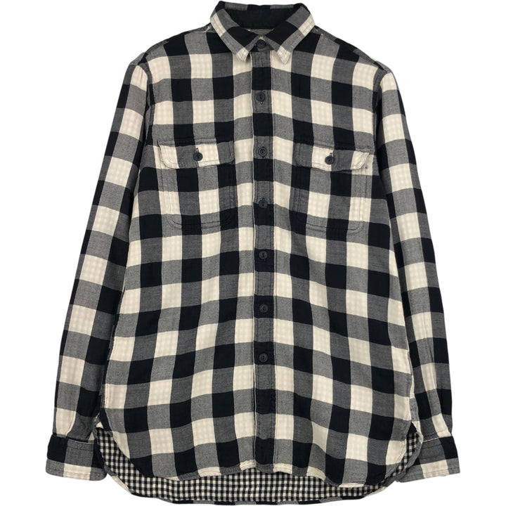 Ralph Lauren POLO RALPH LAUREN Long-Sleeve Light Flannel Check Shirt, Men's Size S (approx.) cotton pale white type Vintage Second Hand