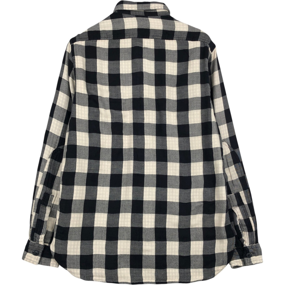 Ralph Lauren POLO RALPH LAUREN Long-Sleeve Light Flannel Check Shirt, Men's Size S (approx.) cotton pale white type Vintage Second Hand