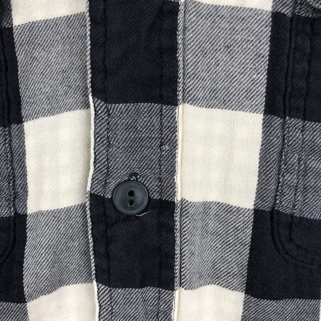 Ralph Lauren POLO RALPH LAUREN Long-Sleeve Light Flannel Check Shirt, Men's Size S (approx.) cotton pale white type Vintage Second Hand