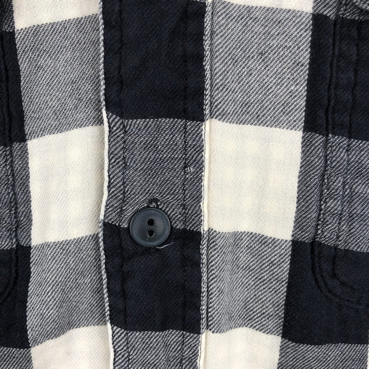 Ralph Lauren POLO RALPH LAUREN Long-Sleeve Light Flannel Check Shirt, Men's Size S (approx.) cotton pale white type Vintage Second Hand