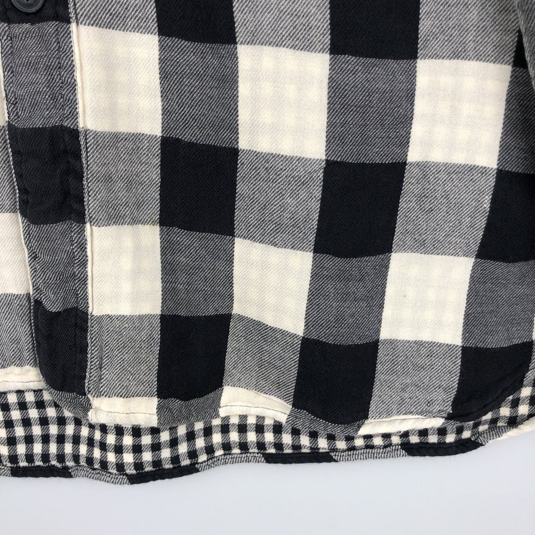 Ralph Lauren POLO RALPH LAUREN Long-Sleeve Light Flannel Check Shirt, Men's Size S (approx.) cotton pale white type Vintage Second Hand