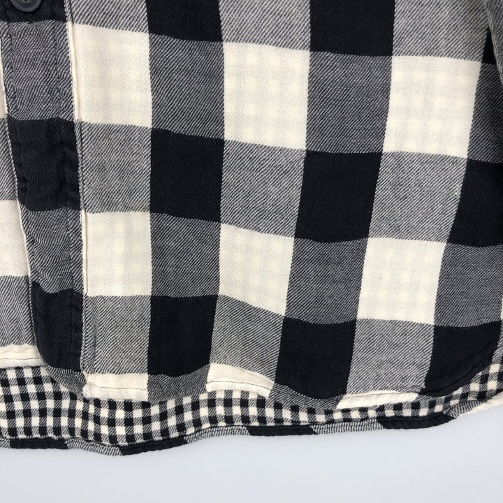 Ralph Lauren POLO RALPH LAUREN Long-Sleeve Light Flannel Check Shirt, Men's Size S (approx.) cotton pale white type Vintage Second Hand