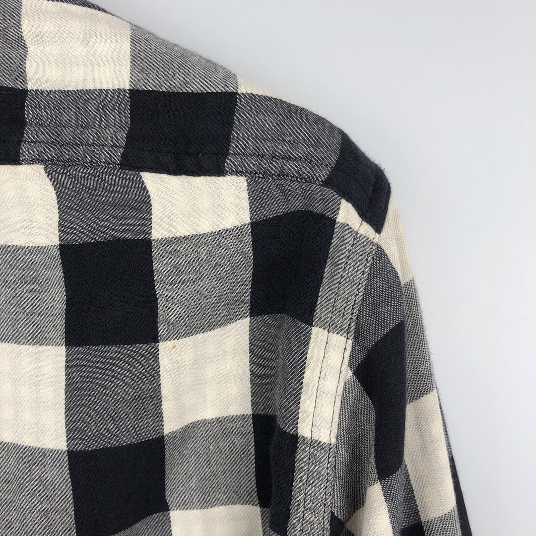 Ralph Lauren POLO RALPH LAUREN Long-Sleeve Light Flannel Check Shirt, Men's Size S (approx.) cotton pale white type Vintage Second Hand