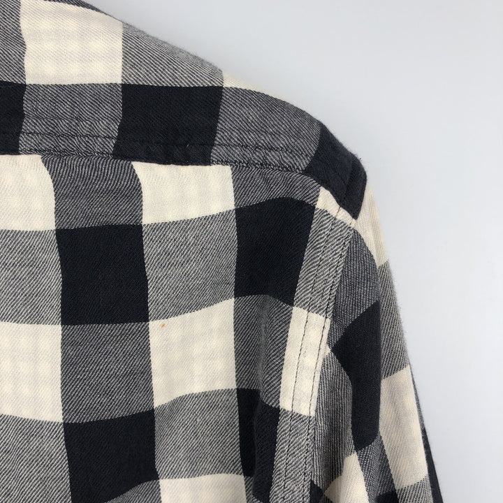 Ralph Lauren POLO RALPH LAUREN Long-Sleeve Light Flannel Check Shirt, Men's Size S (approx.) cotton pale white type Vintage Second Hand
