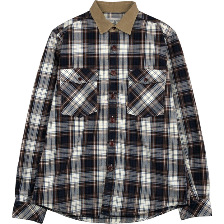 Barbour Slim Fit Long-Sleeve Flannel Check Shirt, Men's Size M (approx.) cotton white type Vintage Second Hand