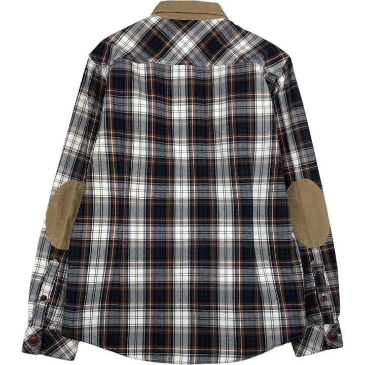 Barbour Slim Fit Long-Sleeve Flannel Check Shirt, Men's Size M (approx.) cotton white type Vintage Second Hand