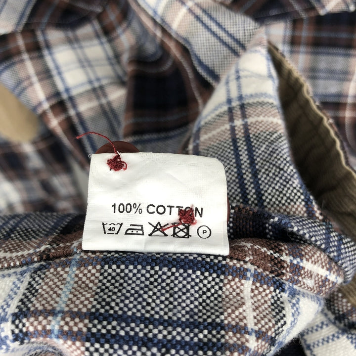 Barbour Slim Fit Long-Sleeve Flannel Check Shirt, Men's Size M (approx.) cotton white type Vintage Second Hand