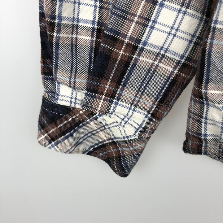 Barbour Slim Fit Long-Sleeve Flannel Check Shirt, Men's Size M (approx.) cotton white type Vintage Second Hand