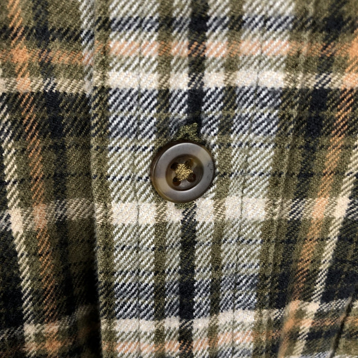 Carhartt Relaxed Fit Long Sleeve Button Down Flannel Check Shirt, Men's Size L cotton Khaki type sage green Vintage Second Hand