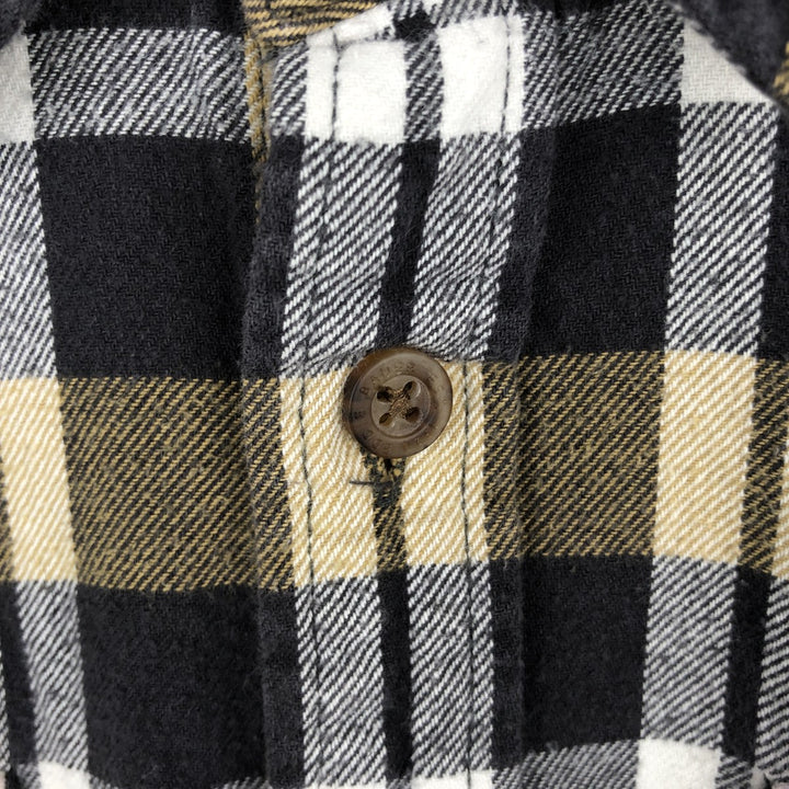 Eddie Bauer Light Flannel Check Shirt, Men's Size XL cotton yellow type Vintage Second Hand