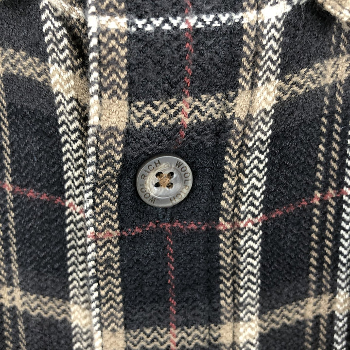 Woolrich WOOLRICH Long-Sleeve Button-Down Light Flannel Check Shirt, Men's Size XL (approx.) cotton brown type Vintage Second Hand