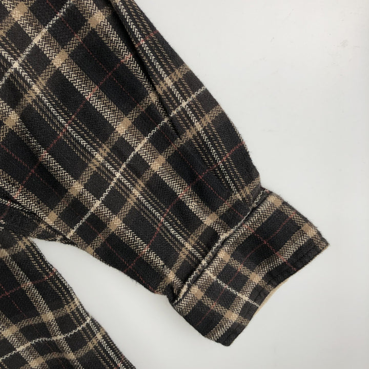 Woolrich WOOLRICH Long-Sleeve Button-Down Light Flannel Check Shirt, Men's Size XL (approx.) cotton brown type Vintage Second Hand