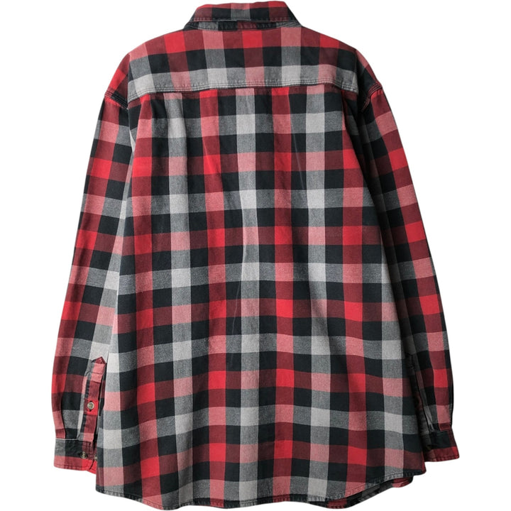 Carhartt ORIGINAL FIT long sleeve heavy flannel check shirt, men's XL size cotton red type Vintage Second Hand