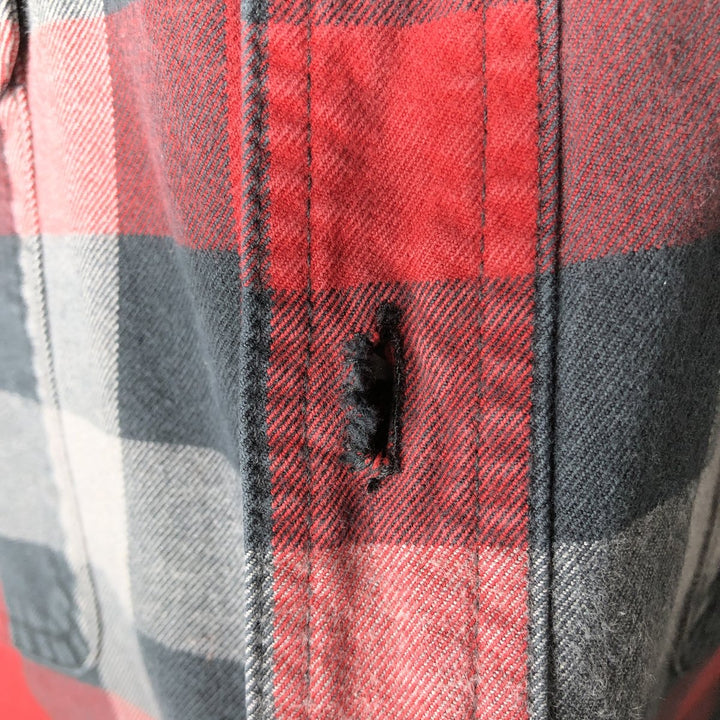 Carhartt ORIGINAL FIT long sleeve heavy flannel check shirt, men's XL size cotton red type Vintage Second Hand