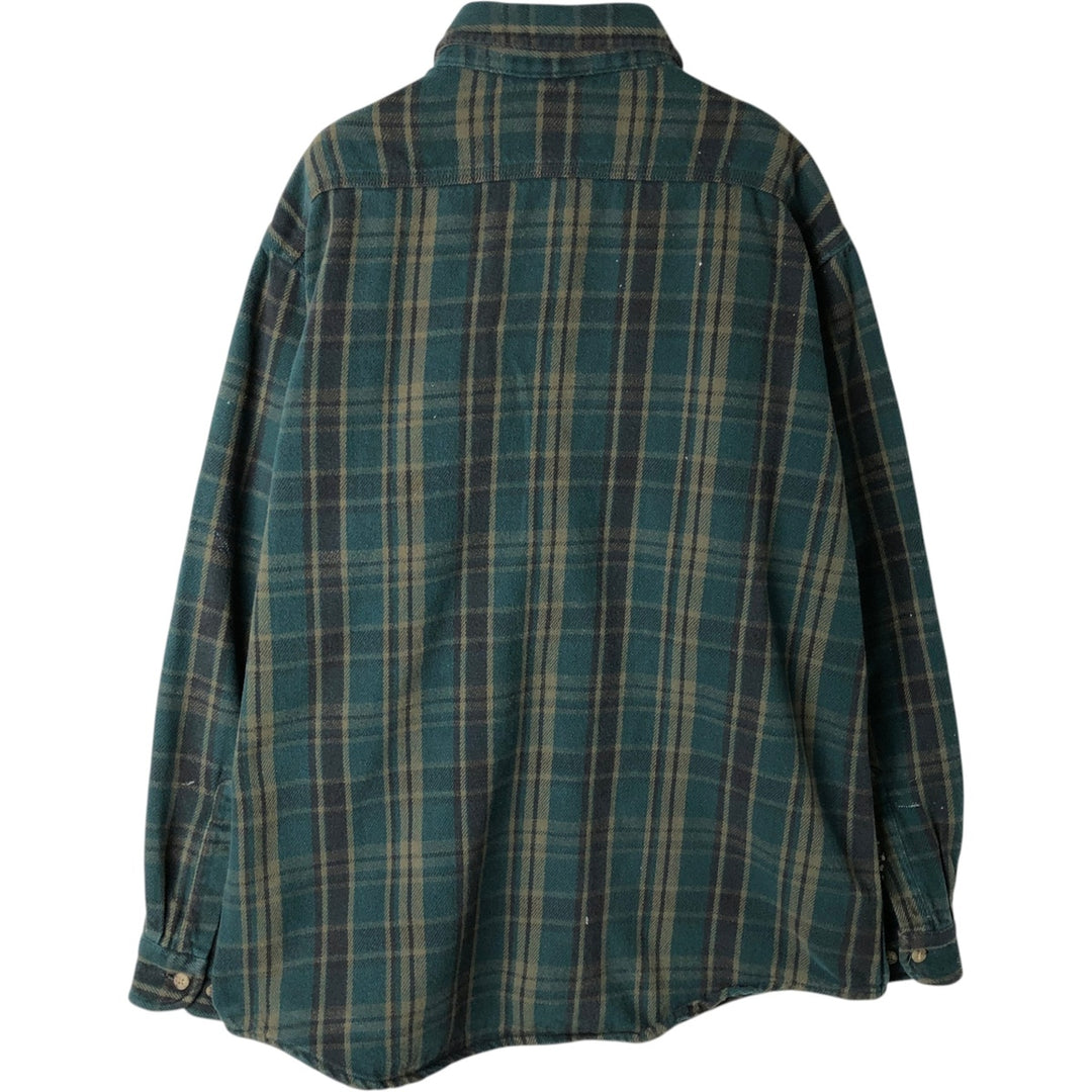 Carhartt RUGGED OUTDOOR WEAR Long-Sleeve Heavy Flannel Check Shirt, Men's Size L (approx.) unclear Green type dark green Vintage Second Hand
