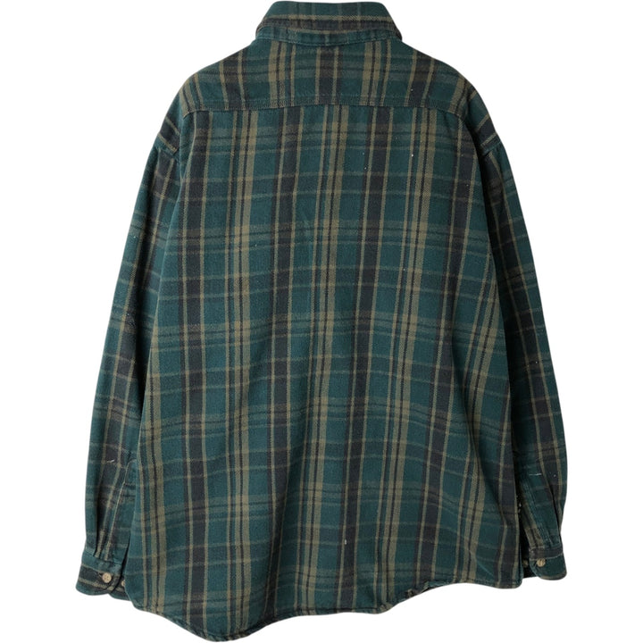 Carhartt RUGGED OUTDOOR WEAR Long-Sleeve Heavy Flannel Check Shirt, Men's Size L (approx.) unclear Green type dark green Vintage Second Hand
