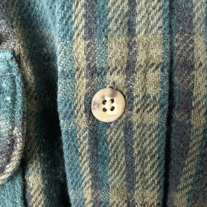 Carhartt RUGGED OUTDOOR WEAR Long-Sleeve Heavy Flannel Check Shirt, Men's Size L (approx.) unclear Green type dark green Vintage Second Hand