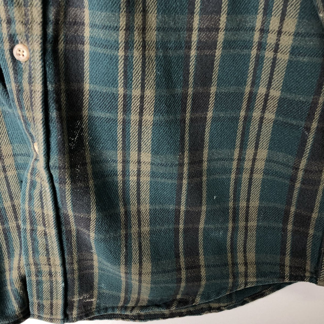 Carhartt RUGGED OUTDOOR WEAR Long-Sleeve Heavy Flannel Check Shirt, Men's Size L (approx.) unclear Green type dark green Vintage Second Hand