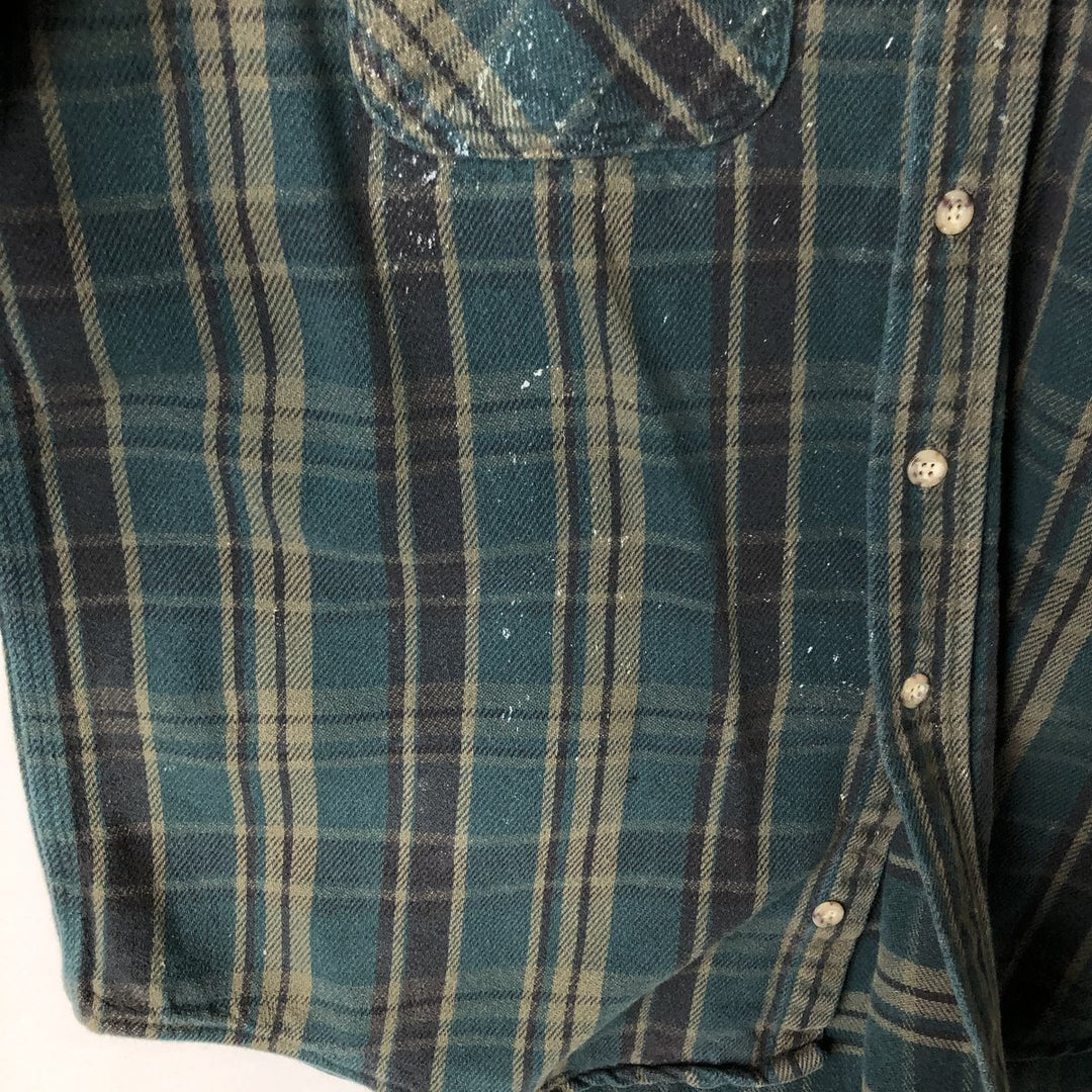 Carhartt RUGGED OUTDOOR WEAR Long-Sleeve Heavy Flannel Check Shirt, Men's Size L (approx.) unclear Green type dark green Vintage Second Hand