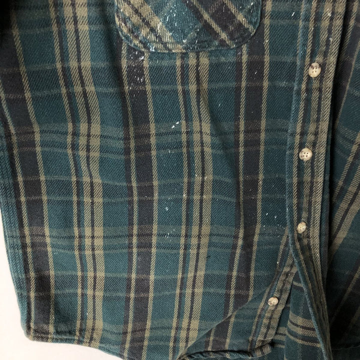 Carhartt RUGGED OUTDOOR WEAR Long-Sleeve Heavy Flannel Check Shirt, Men's Size L (approx.) unclear Green type dark green Vintage Second Hand