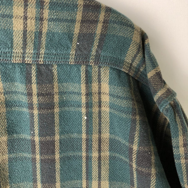 Carhartt RUGGED OUTDOOR WEAR Long-Sleeve Heavy Flannel Check Shirt, Men's Size L (approx.) unclear Green type dark green Vintage Second Hand