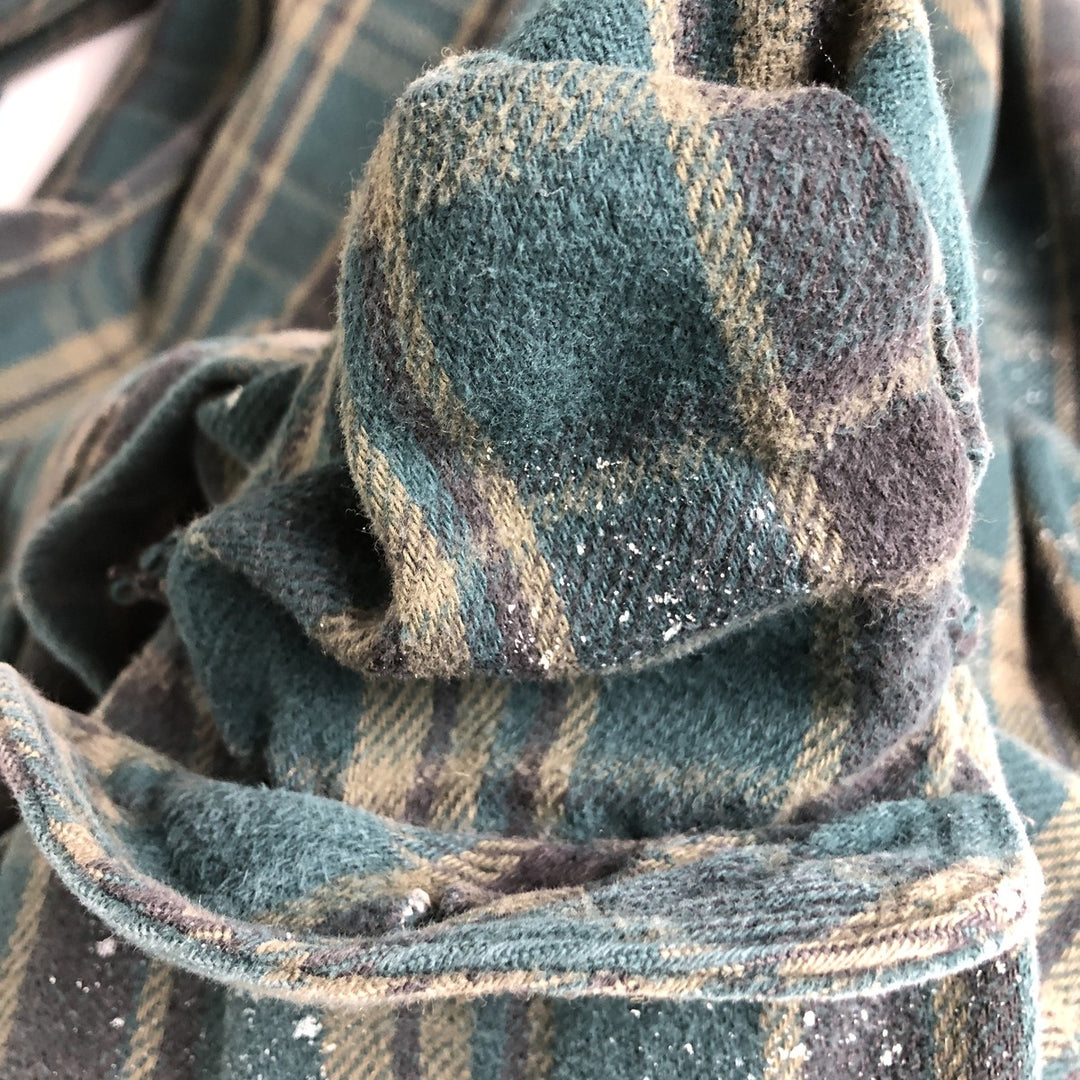 Carhartt RUGGED OUTDOOR WEAR Long-Sleeve Heavy Flannel Check Shirt, Men's Size L (approx.) unclear Green type dark green Vintage Second Hand