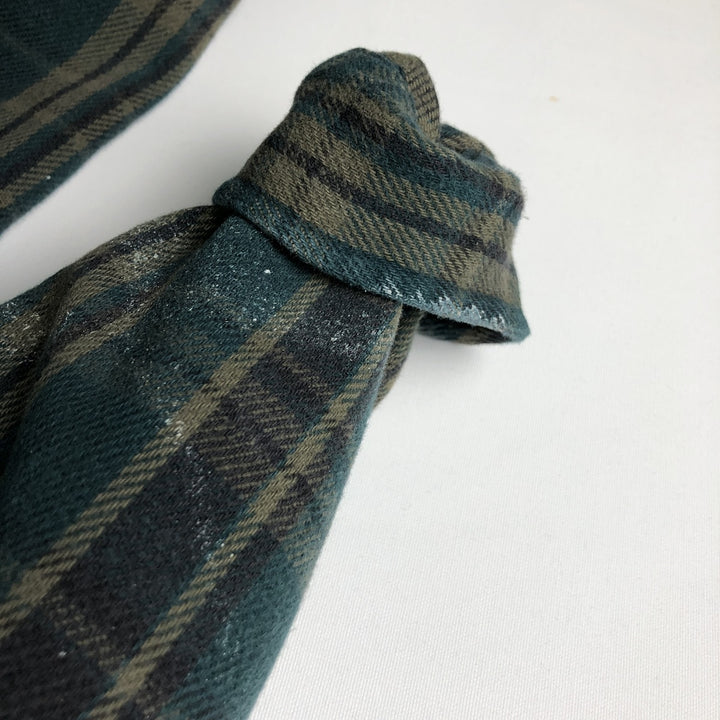 Carhartt RUGGED OUTDOOR WEAR Long-Sleeve Heavy Flannel Check Shirt, Men's Size L (approx.) unclear Green type dark green Vintage Second Hand