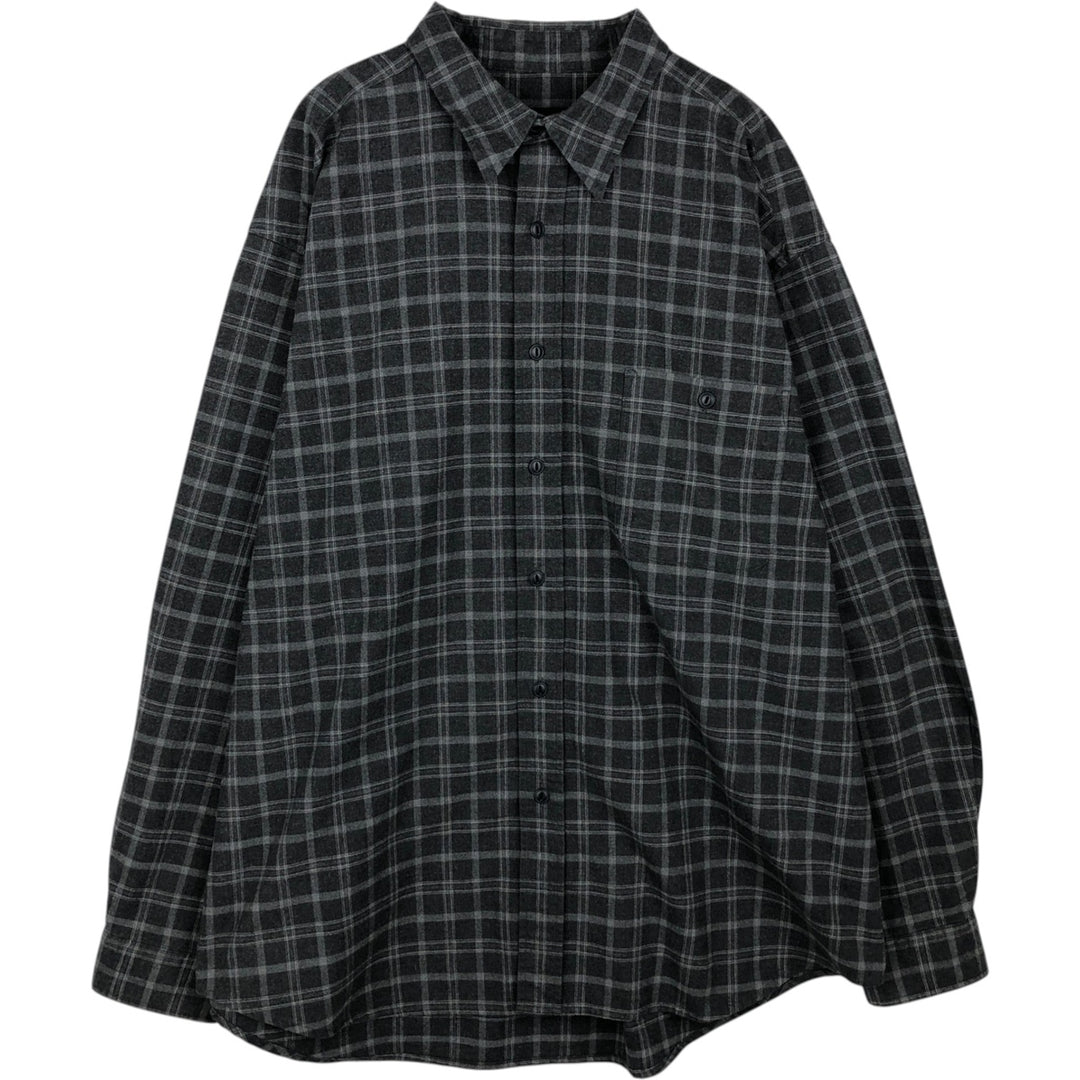 Eddie Bauer Men's Long Sleeve Flannel Check Shirt, Size XL cotton gray type Vintage Second Hand