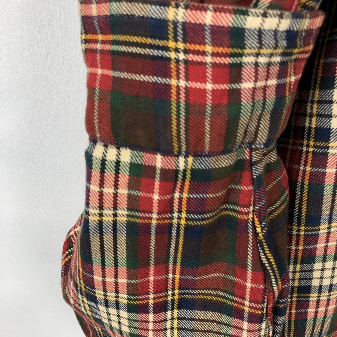 Ralph Lauren POLO by Ralph Lauren CLASSIC FIT Long-Sleeve Button-Down Flannel Check Shirt, Men's Size XL (approx.) cotton red type Vintage Second Hand
