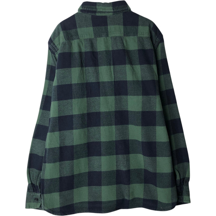 Levi's STANDARD Buffalo Check Long-Sleeve Flannel Check Shirt, Men's Size L (approx.) cotton green type Vintage Second Hand