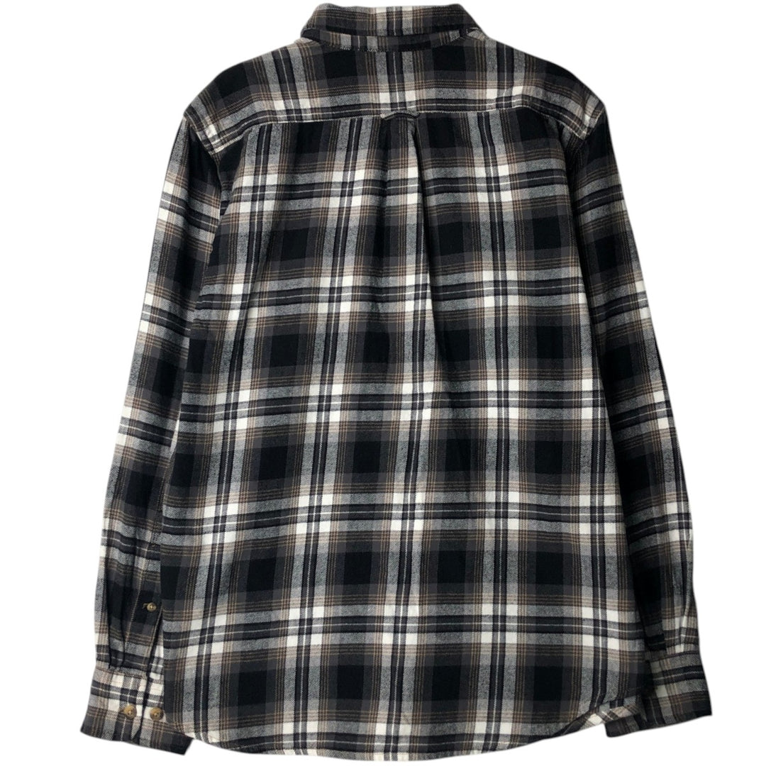 Eddie Bauer Ombre Check Long-Sleeve Flannel Check Shirt, Men's Size L (approx.) cotton black type Vintage Second Hand