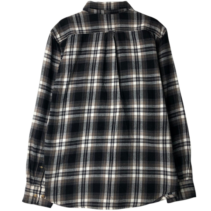 Eddie Bauer Ombre Check Long-Sleeve Flannel Check Shirt, Men's Size L (approx.) cotton black type Vintage Second Hand