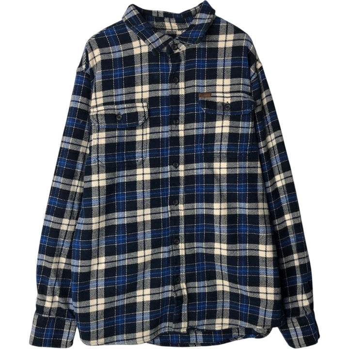 ORVIS Long Sleeve Flannel Check Shirt, Men's Size L cotton blue type Vintage Second Hand