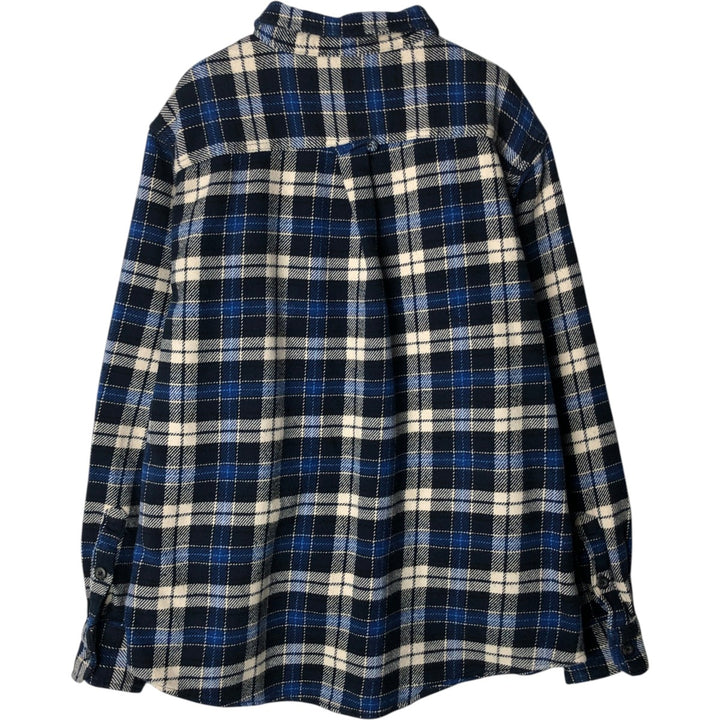 ORVIS Long Sleeve Flannel Check Shirt, Men's Size L cotton blue type Vintage Second Hand