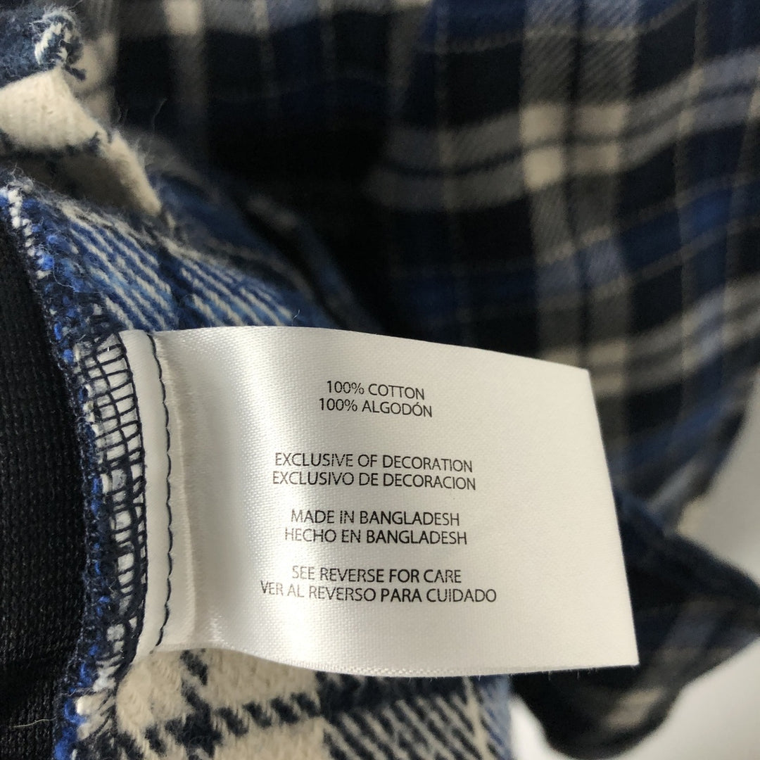 ORVIS Long Sleeve Flannel Check Shirt, Men's Size L cotton blue type Vintage Second Hand