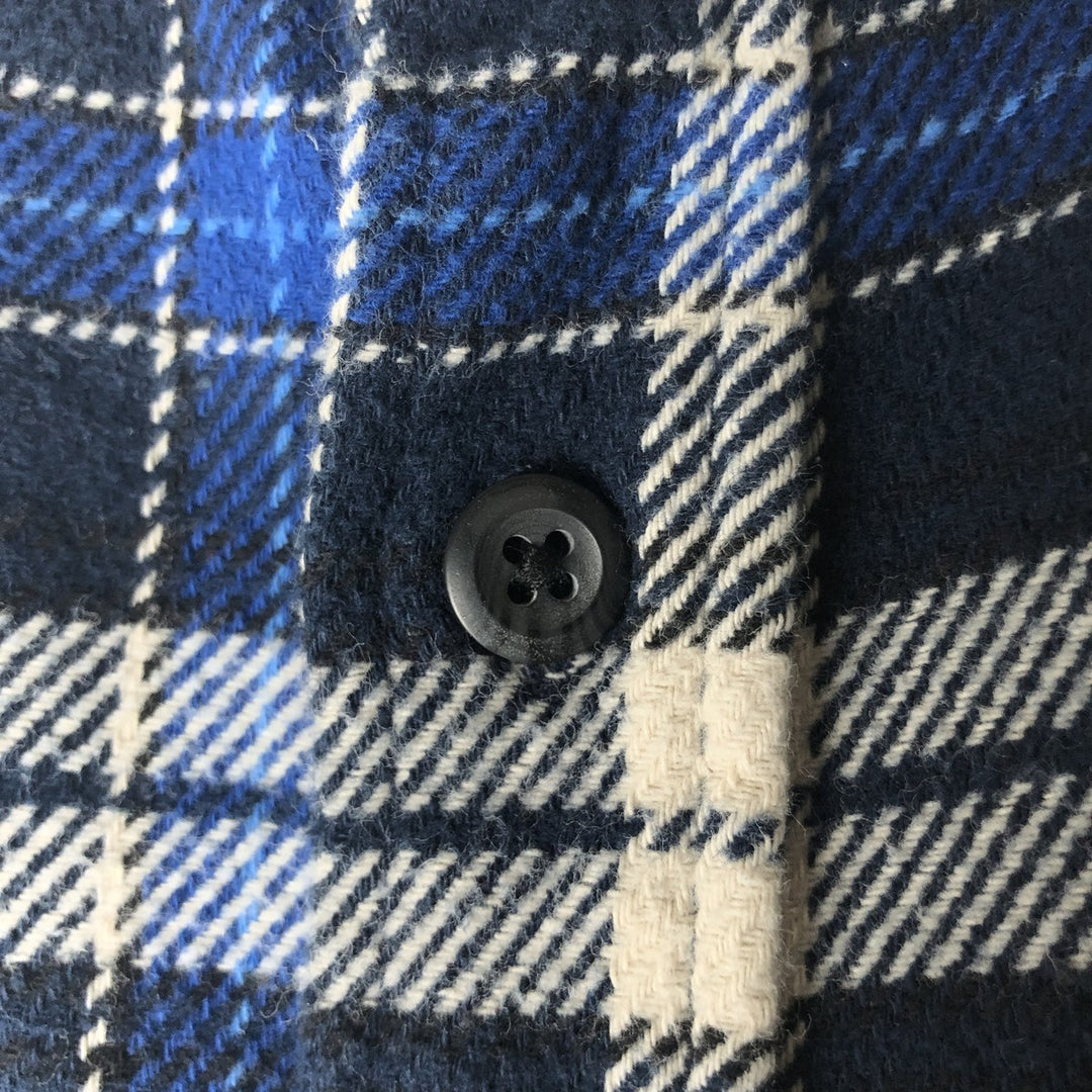 ORVIS Long Sleeve Flannel Check Shirt, Men's Size L cotton blue type Vintage Second Hand