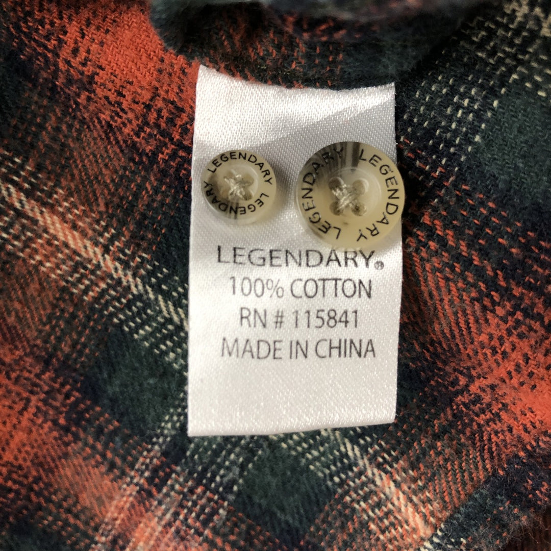 Legendary Whitetails Flannel Check Shirt, Men's Size L (approx.) cotton red type Vintage Second Hand