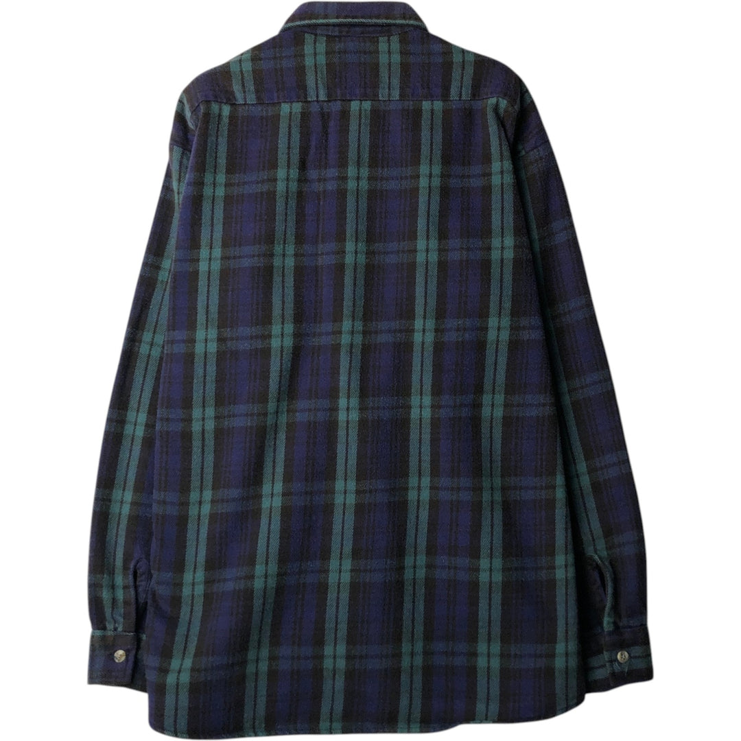 CODET Blackwatch Check Long-Sleeve Flannel Check Shirt, Men's Size L (approx.) unclear blue type Vintage Second Hand