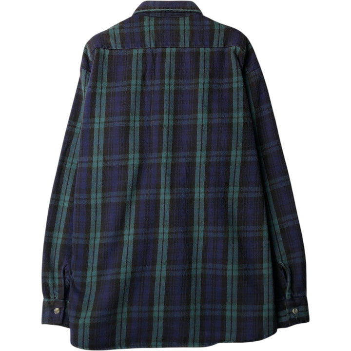CODET Blackwatch Check Long-Sleeve Flannel Check Shirt, Men's Size L (approx.) unclear blue type Vintage Second Hand
