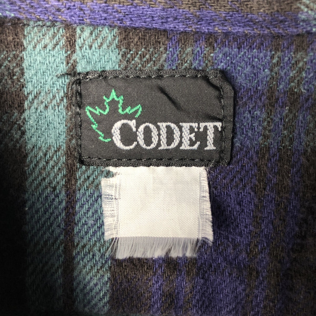 CODET Blackwatch Check Long-Sleeve Flannel Check Shirt, Men's Size L (approx.) unclear blue type Vintage Second Hand